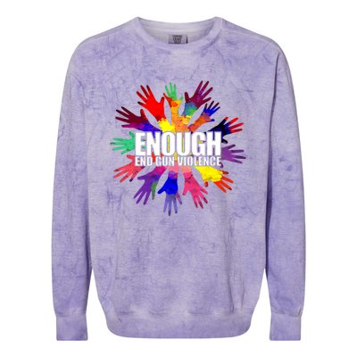 Enough End Gun Violence No Gun Awareness Day Colorblast Crewneck Sweatshirt