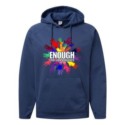 Enough End Gun Violence No Gun Awareness Day Performance Fleece Hoodie