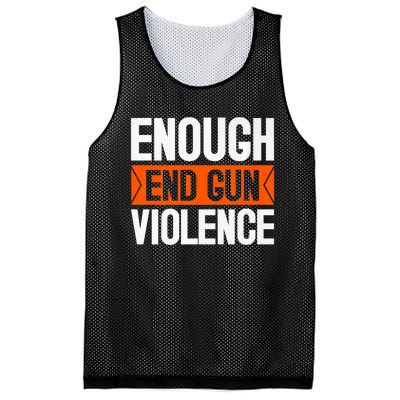 Enough End Gun Violence Wear Orange Anti Violence Mesh Reversible Basketball Jersey Tank