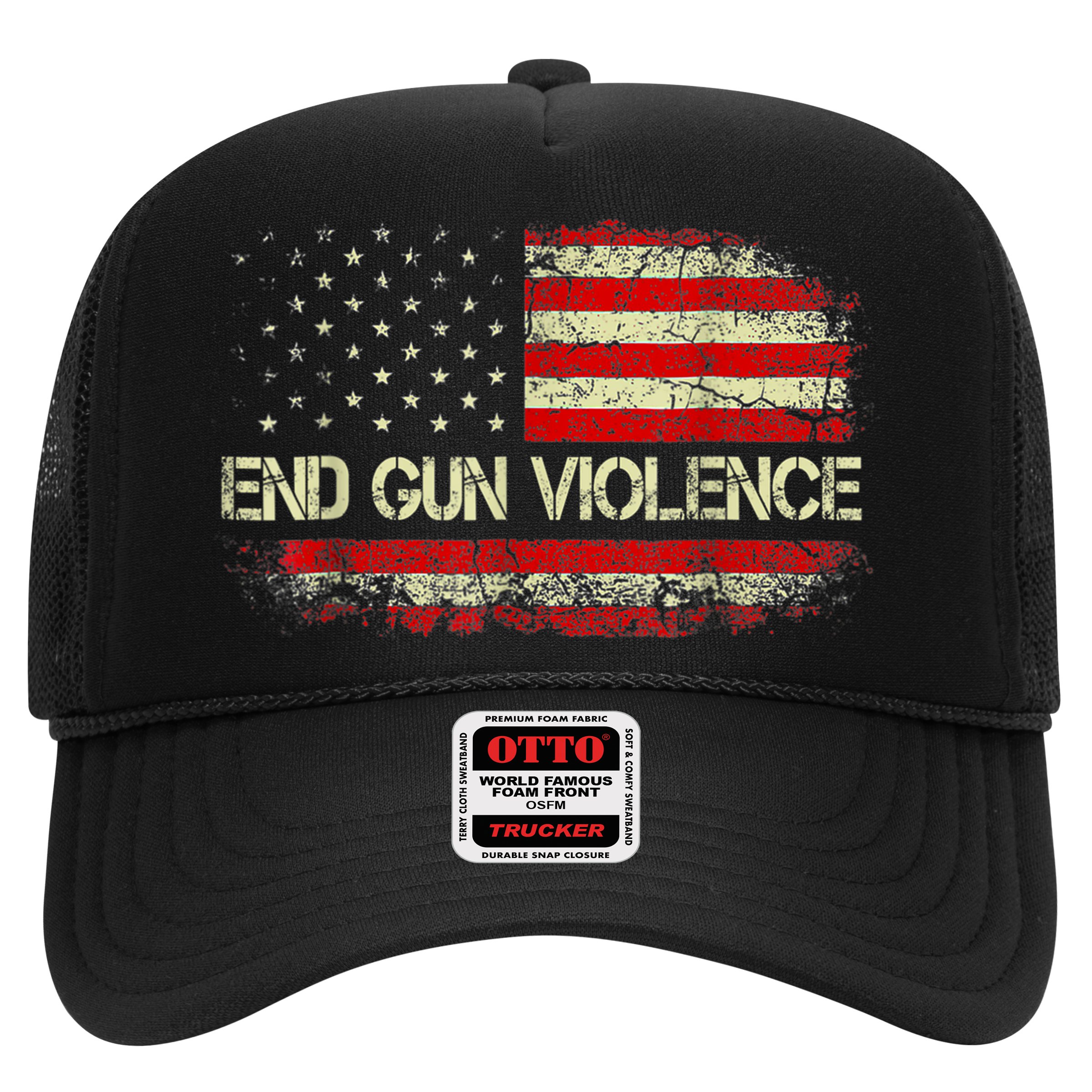Enough End Gun Violence Awareness Day Wear Orange Vintage America Flag Hat