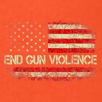 Enough End Gun Violence Awareness Day Wear Orange Vintage America Flag Womens T-Shirt