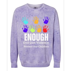 Enough End Gun Violence Protect Our Children Wear Orange Colorblast Crewneck Sweatshirt