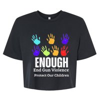 Enough End Gun Violence Protect Our Children Wear Orange Bella+Canvas Jersey Crop Tee