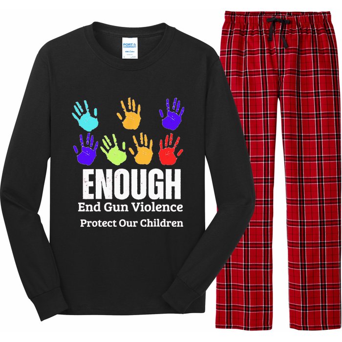 Enough End Gun Violence Protect Our Children Wear Orange Long Sleeve Pajama Set