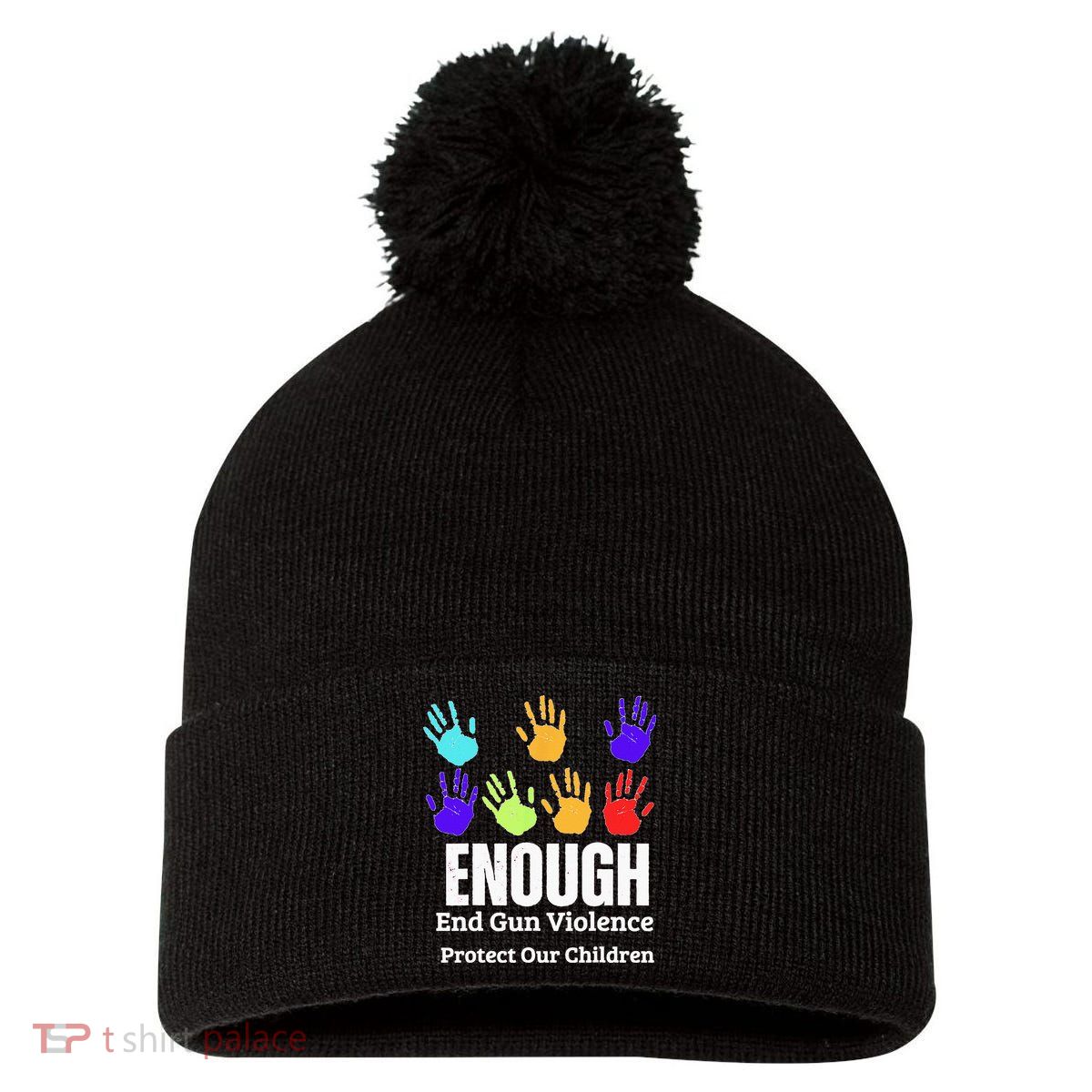 Enough End Gun Violence Protect Our Children Wear Orange Pom Pom 12in Knit Beanie