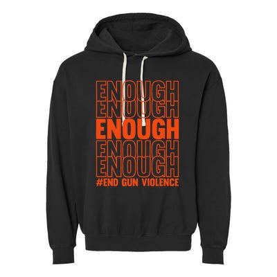 Enough End Gun Violence Protect Our Children Orange Mom Dad Garment-Dyed Fleece Hoodie