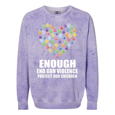 Enough End Gun Violence Protect Our Children In June We Wear Orange Colorblast Crewneck Sweatshirt