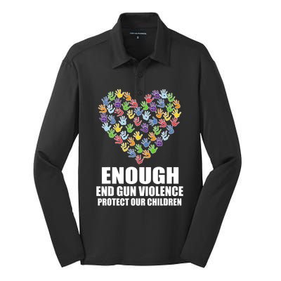 Enough End Gun Violence Protect Our Children In June We Wear Orange Silk Touch Performance Long Sleeve Polo