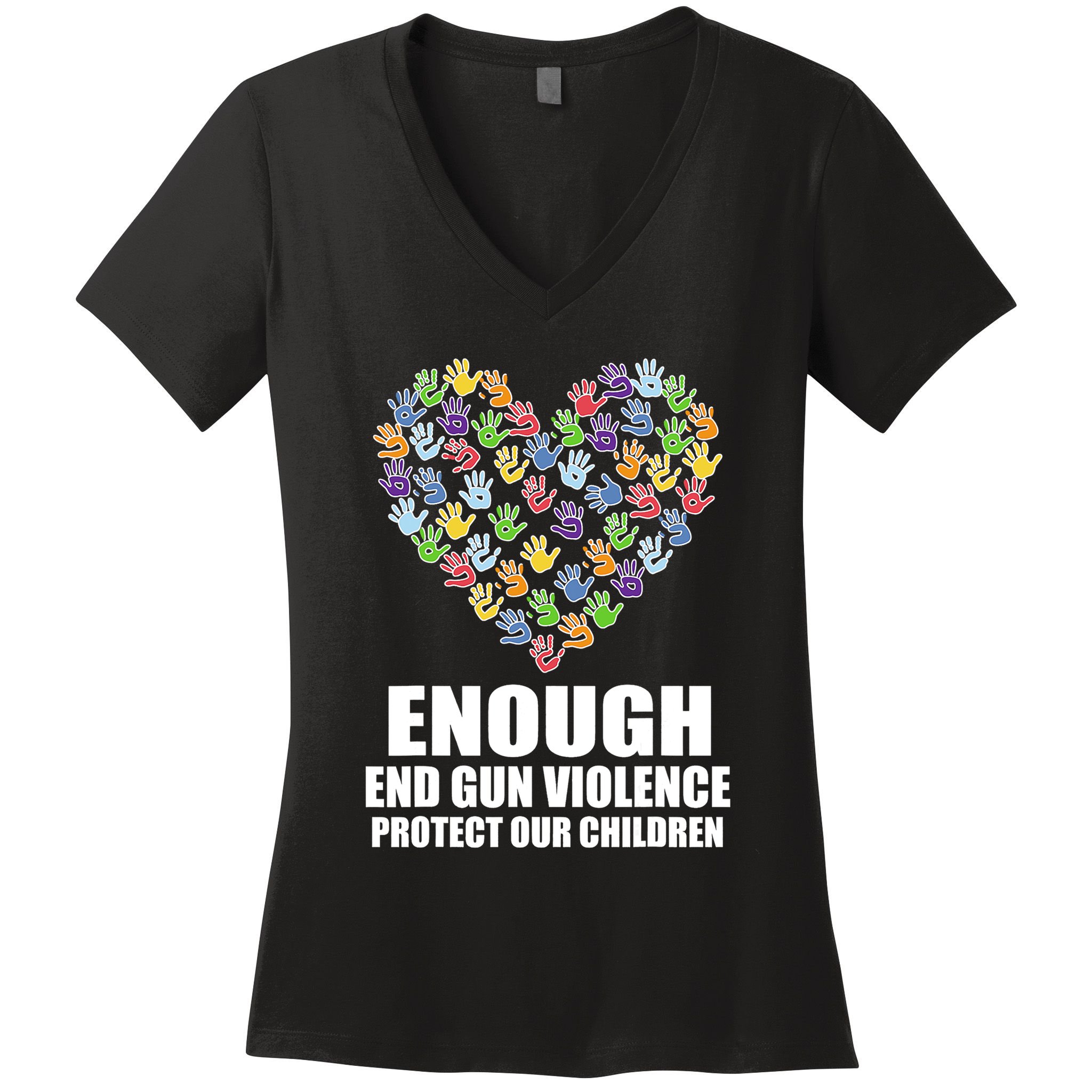 Enough End Gun Violence Protect Our Children In June We Wear Orange Women's V-Neck T-Shirt