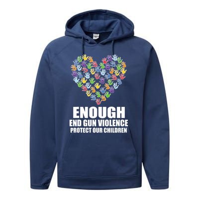 Enough End Gun Violence Protect Our Children In June We Wear Orange Performance Fleece Hoodie