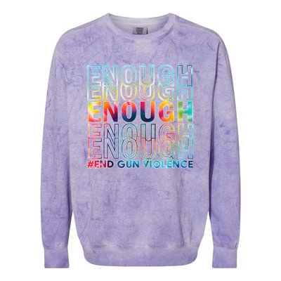 Enough End Gun Violence Awareness Day Wear Orange Colorblast Crewneck Sweatshirt