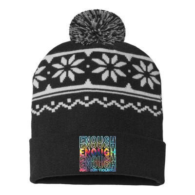 Enough End Gun Violence Awareness Day Wear Orange USA-Made Snowflake Beanie