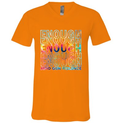 Enough End Gun Violence Awareness Day Wear Orange V-Neck T-Shirt