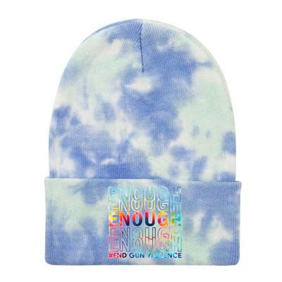 Enough End Gun Violence Awareness Day Wear Orange Tie Dye 12in Knit Beanie