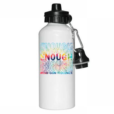 Enough End Gun Violence Awareness Day Wear Orange Aluminum Water Bottle