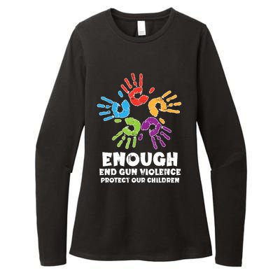 Enough End Gun Violence Protect Our Children Orange Mom Dad Womens CVC Long Sleeve Shirt