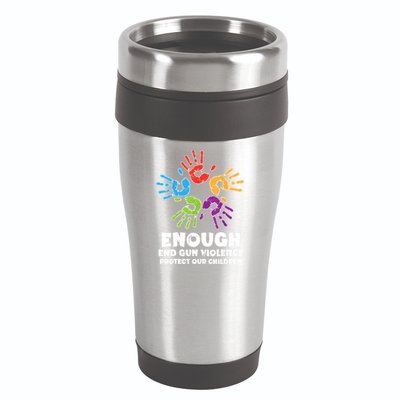 Enough End Gun Violence Protect Our Children Orange Mom Dad 16oz Travel Tumbler