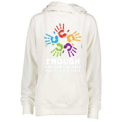 Enough End Gun Violence Protect Our Children Orange Mom Dad Womens Funnel Neck Pullover Hood