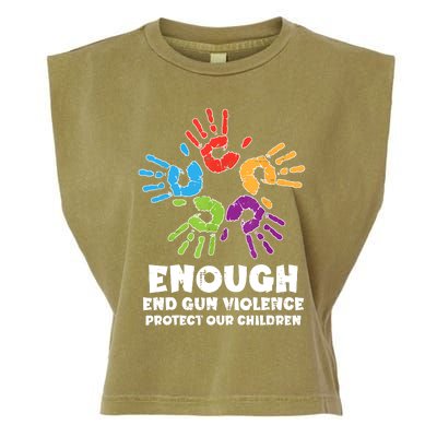 Enough End Gun Violence Protect Our Children Orange Mom Dad Garment-Dyed Women's Muscle Tee