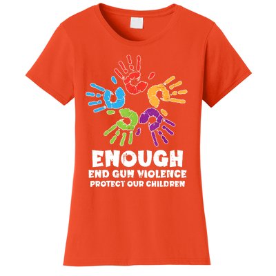 Enough End Gun Violence Protect Our Children Orange Mom Dad Women's T-Shirt