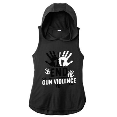 Enough End Gun Violence Awareness Day In June Wear Orange Ladies PosiCharge Tri-Blend Wicking Draft Hoodie Tank