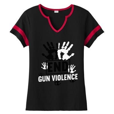 Enough End Gun Violence Awareness Day In June Wear Orange Ladies Halftime Notch Neck Tee