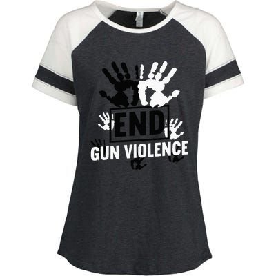 Enough End Gun Violence Awareness Day In June Wear Orange Enza Ladies Jersey Colorblock Tee