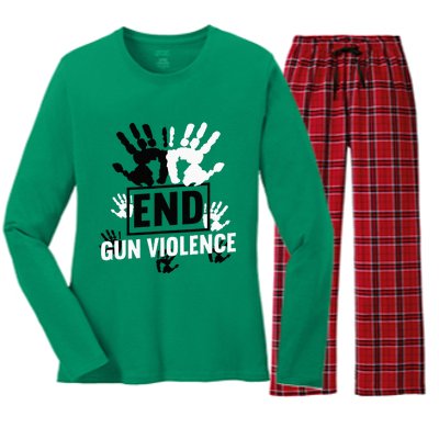 Enough End Gun Violence Awareness Day In June Wear Orange Women's Long Sleeve Flannel Pajama Set 