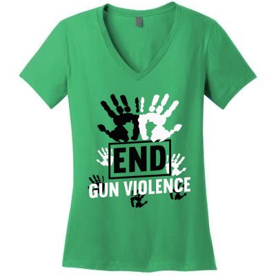 Enough End Gun Violence Awareness Day In June Wear Orange Women's V-Neck T-Shirt