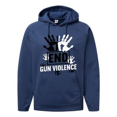 Enough End Gun Violence Awareness Day In June Wear Orange Performance Fleece Hoodie