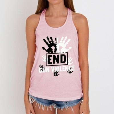 Enough End Gun Violence Awareness Day In June Wear Orange Women's Knotted Racerback Tank