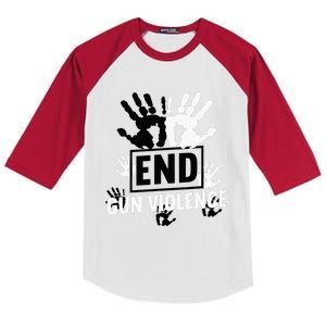 Enough End Gun Violence Awareness Day In June Wear Orange Kids Colorblock Raglan Jersey