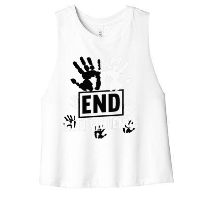 Enough End Gun Violence Awareness Day In June Wear Orange Women's Racerback Cropped Tank