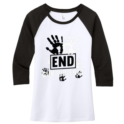 Enough End Gun Violence Awareness Day In June Wear Orange Women's Tri-Blend 3/4-Sleeve Raglan Shirt