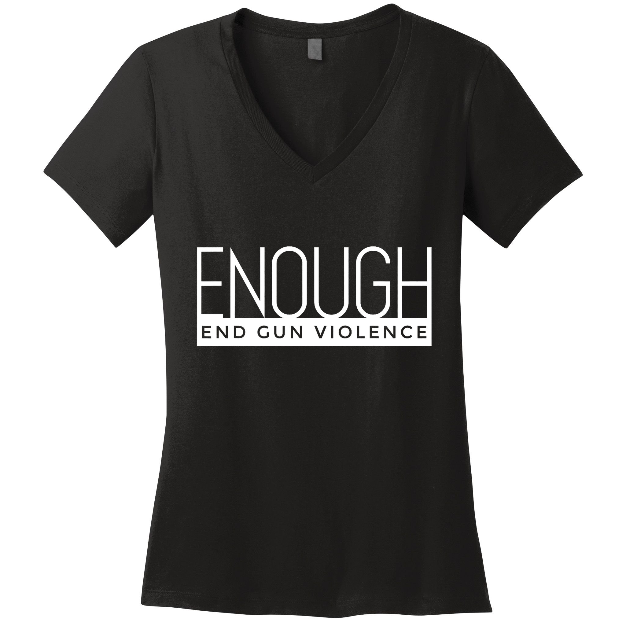 Enough End Gun Violence No Gun Awareness Day Wear Orange Women's V-Neck T-Shirt