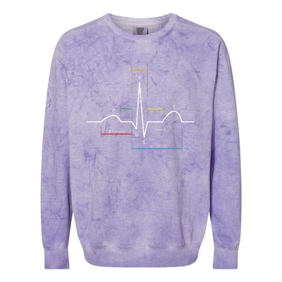 Ecg Ekg Heartbeat Colorblast Crewneck Sweatshirt