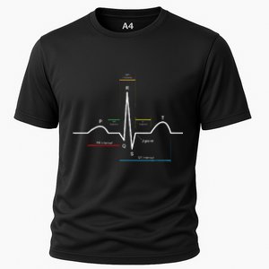 Ecg Ekg Heartbeat Cooling Performance Crew T-Shirt