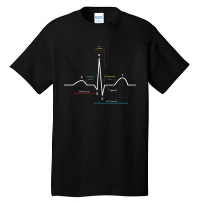 Ecg Ekg Heartbeat Tall T-Shirt