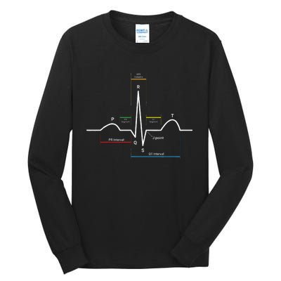 Ecg Ekg Heartbeat Tall Long Sleeve T-Shirt