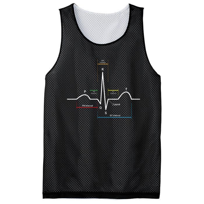 Ecg Ekg Heartbeat Mesh Reversible Basketball Jersey Tank