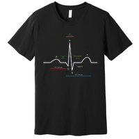 Ecg Ekg Heartbeat Premium T-Shirt