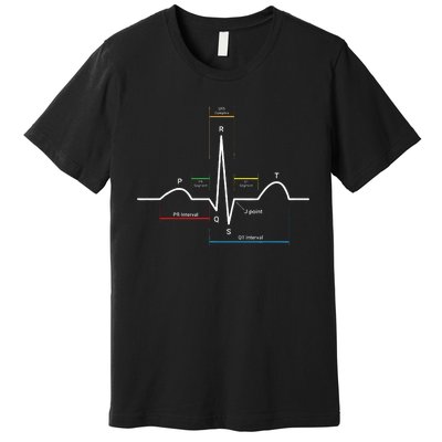 Ecg Ekg Heartbeat Premium T-Shirt