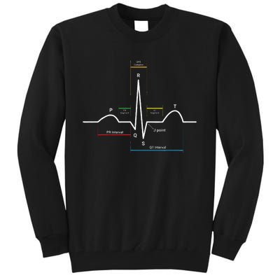 Ecg Ekg Heartbeat Tall Sweatshirt