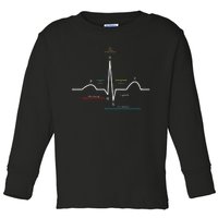 Ecg Ekg Heartbeat Toddler Long Sleeve Shirt