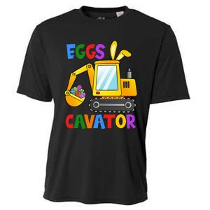 Eggscavator Egg Hunting Boy Excavator Easter Cooling Performance Crew T-Shirt