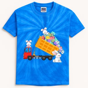 Easter Egg Hunt Bunny Construction Garbage Truck Gift Kids Tie-Dye T-Shirt