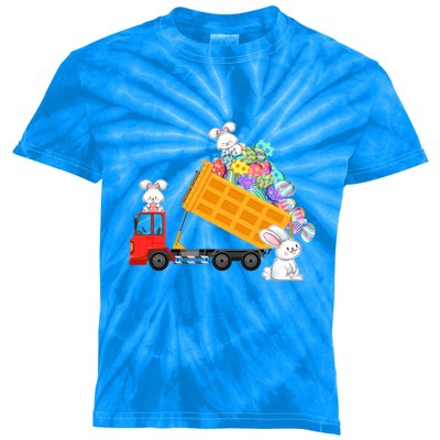 Easter Egg Hunt Bunny Construction Garbage Truck Gift Kids Tie-Dye T-Shirt