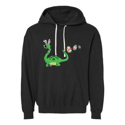 Easter Egg Hunting Brontosaurus Spring Garment-Dyed Fleece Hoodie