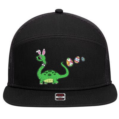 Easter Egg Hunting Brontosaurus Spring 7 Panel Mesh Trucker Snapback Hat