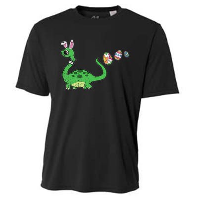 Easter Egg Hunting Brontosaurus Spring Cooling Performance Crew T-Shirt